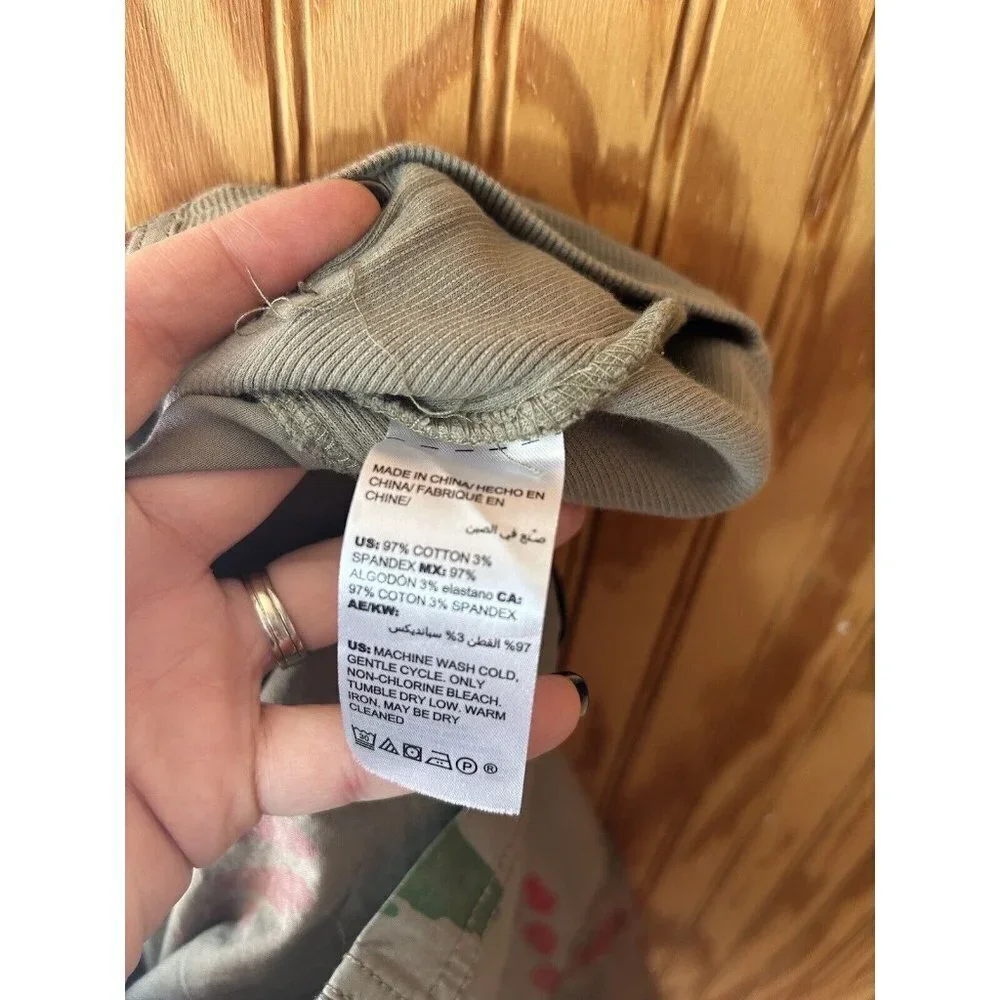 Chico's Zenergy Womens full Zip Green Watercolor‎ Light Jacket Size 00
